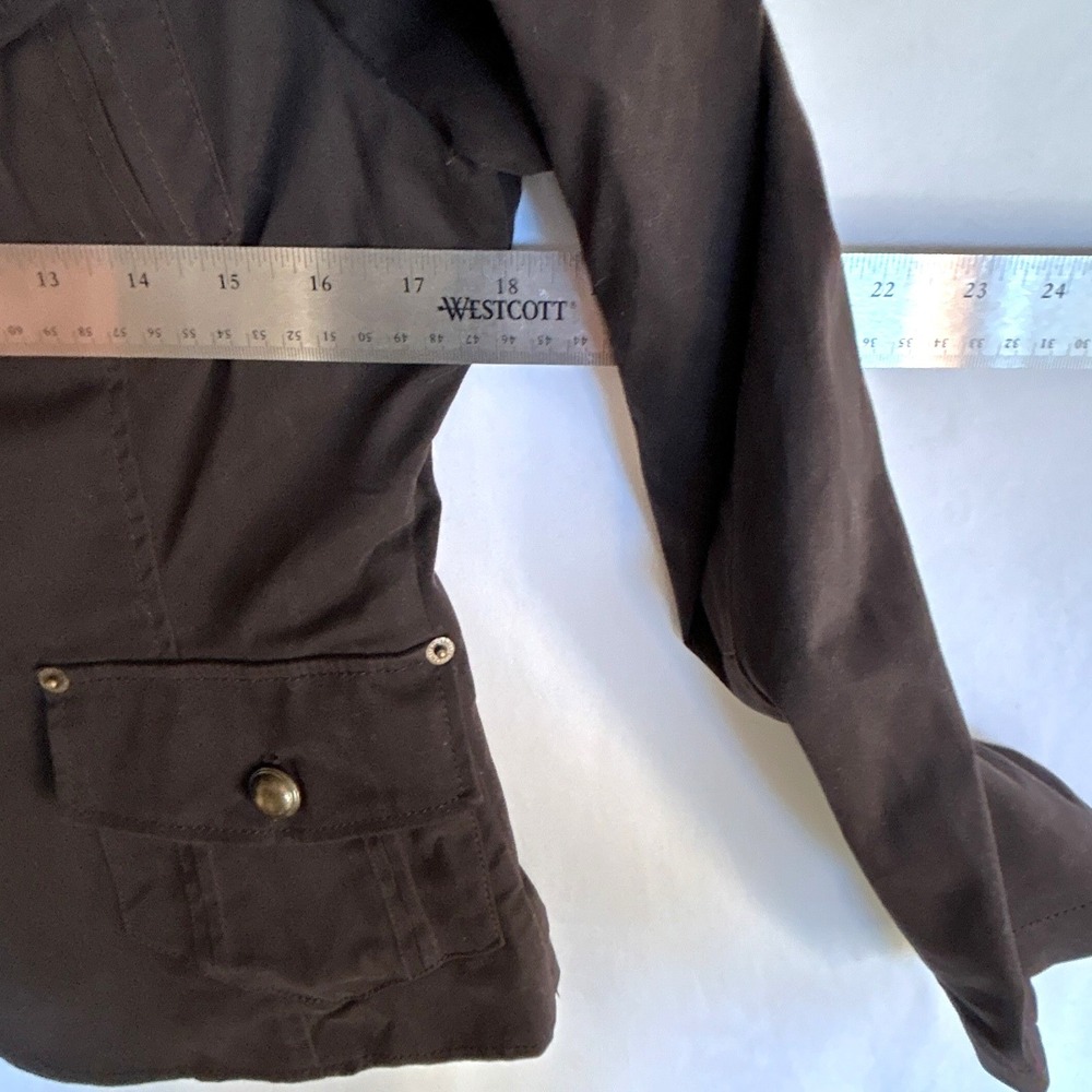 VTG Military Blazer Jacket Women M Gold Metal Buttons Epaulets Utility Cargo Y2k - Picture 5 of 12